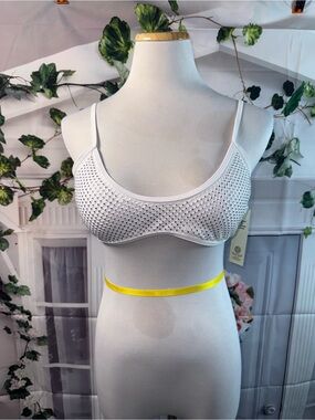 972-No Boundaries White Mesh Bikini with Perforated Design